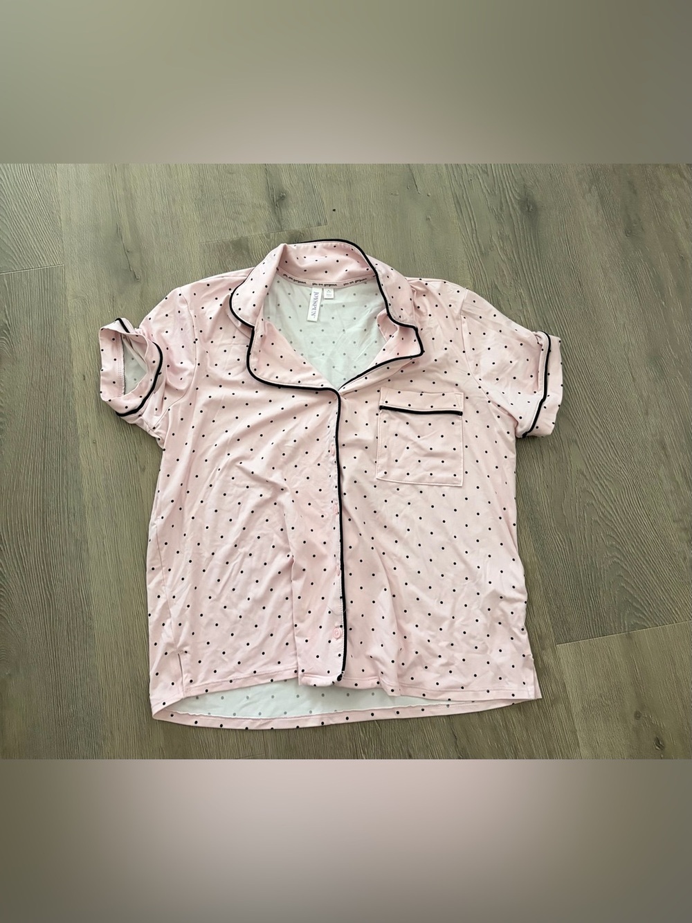 Light Pink Polka Dot Short-Sleeve Button-Down Shirt